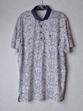 Greyson Men’s Large Garden Of Curiosities Performance Polo All Over Print Shirt